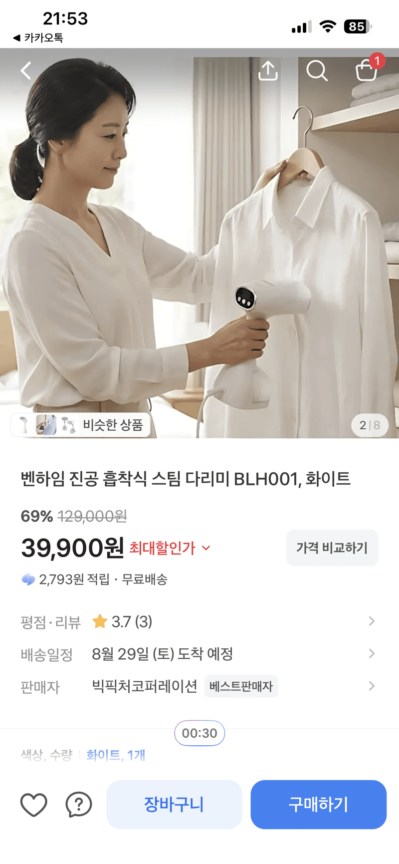 벤하임 스팀 다리미 BLH001