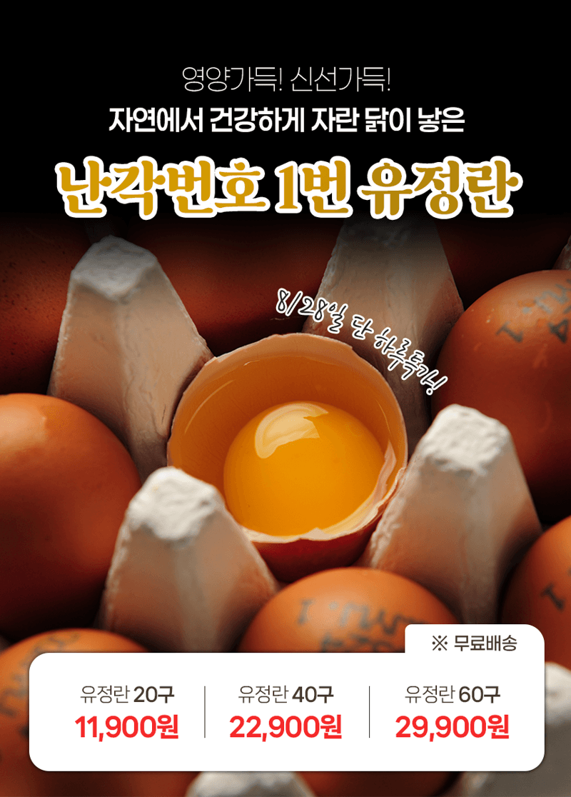 난각번호1번 유정란 60구