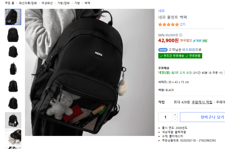 네파 플린트 백팩