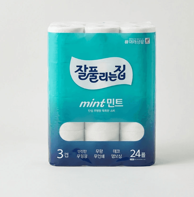 잘풀리 homes 민트 3겹 24롤×3팩