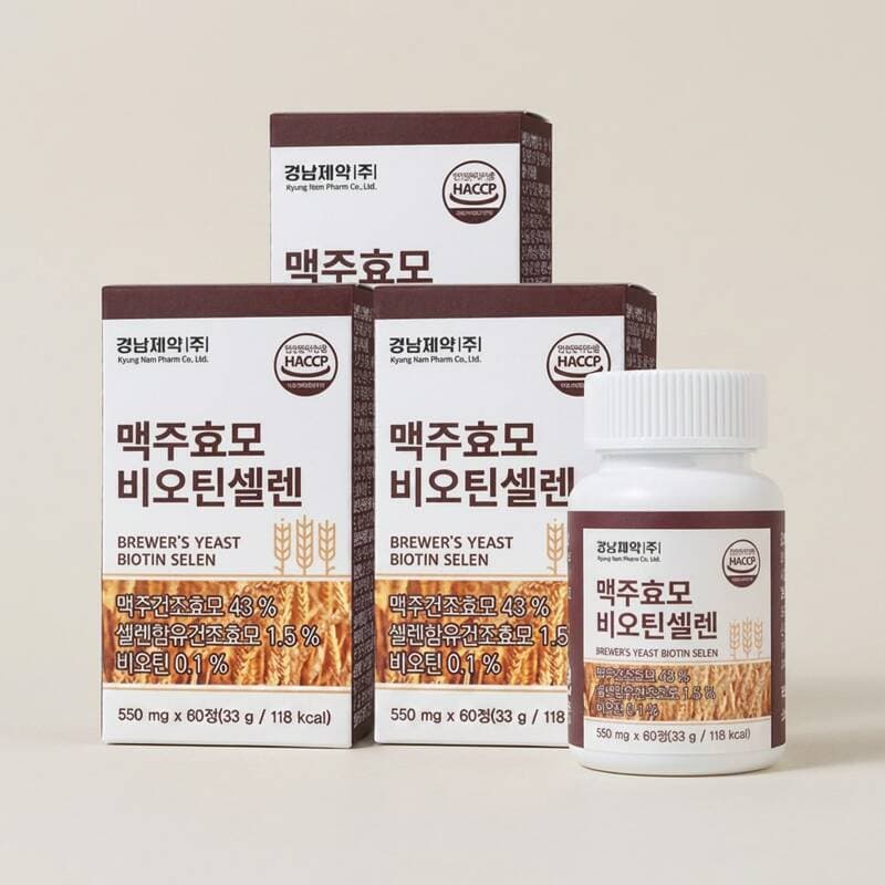 Gyeongnam Pharmaceutical Beer Yeast Biotin Selenium 60 Tablets 3