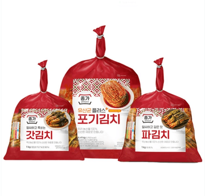 종가 유산균플러스 포기김치 4.4kg+갓김치+파김치