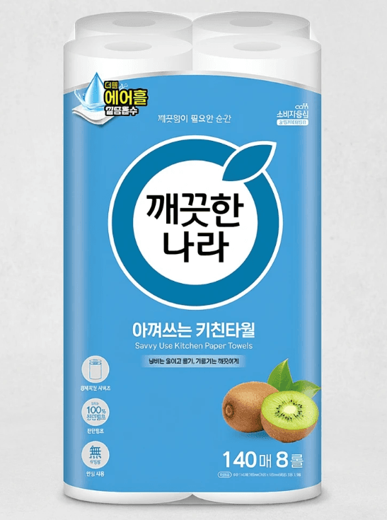 깨끗한나라 키친타월 140매 8롤
