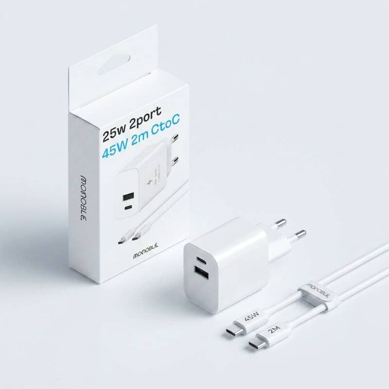 모노블 25W 2포트 충전기+45W C to C
