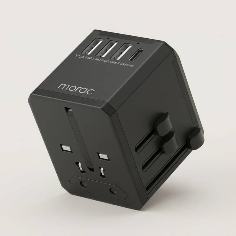 모락 브리큐 USB 여행용 멀티 플러그 어댑터