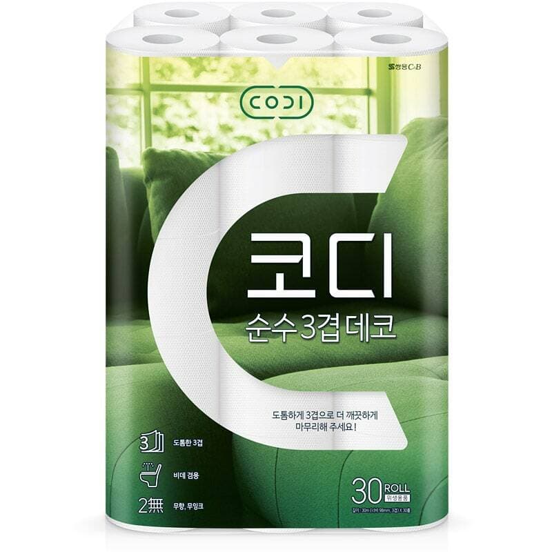 코디 순수 3겹 데코 30m 30롤