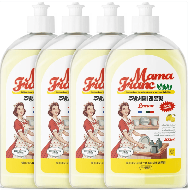 마마프랑 주방세제 레몬향 500ml 4개