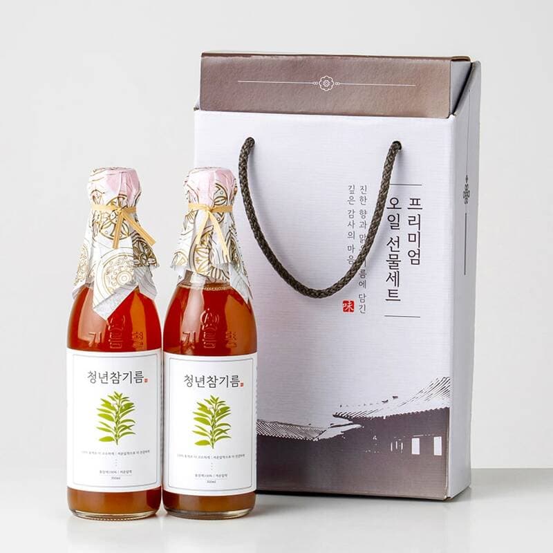 청년 참기름 선물세트 350ml 2개입