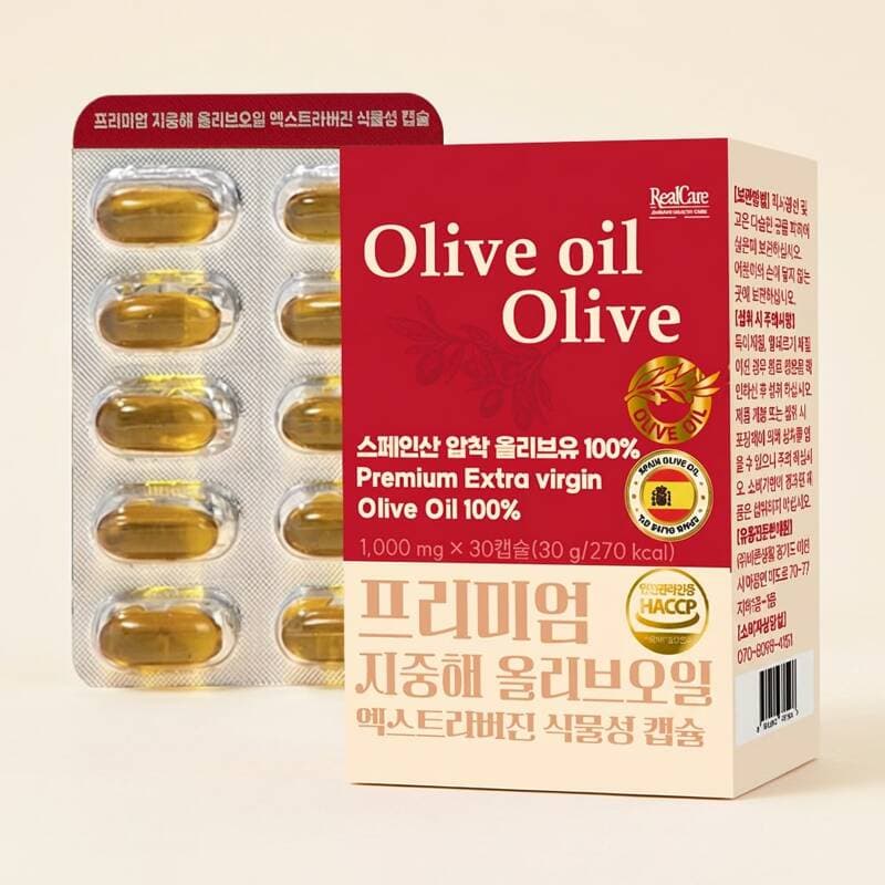 리얼케어 올리브오일 엑스트라버진 캡슐 30g 6개