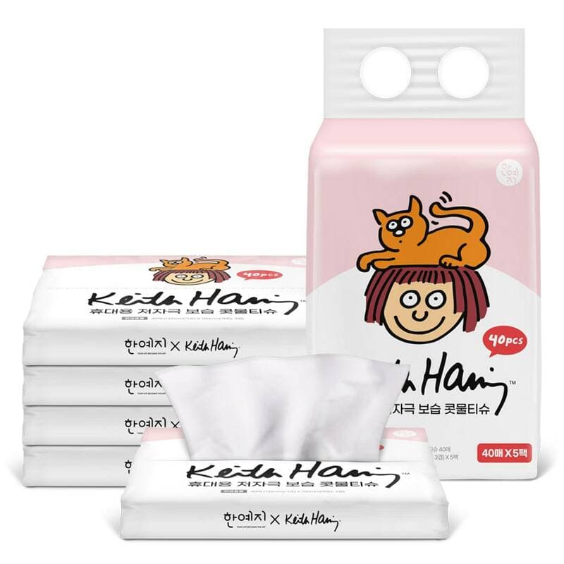 키스해링 보습 3겹 콧물 비염티슈 휴대용 40매