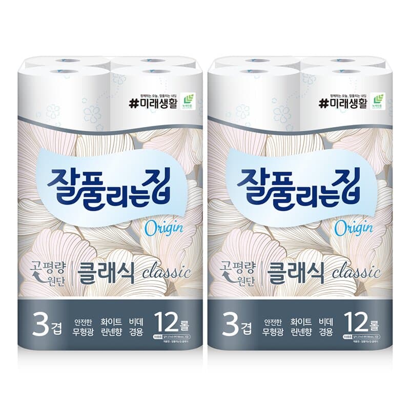 잘풀erties집 화장지 클래식 3겹 27m 12롤