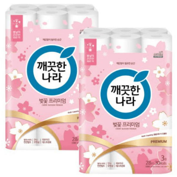 깨끗한나라 허브가든 벚꽃 화장지 28m 60롤