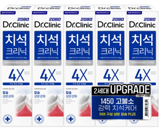 2080 닥터크리닉 치석치약 140g 5개입