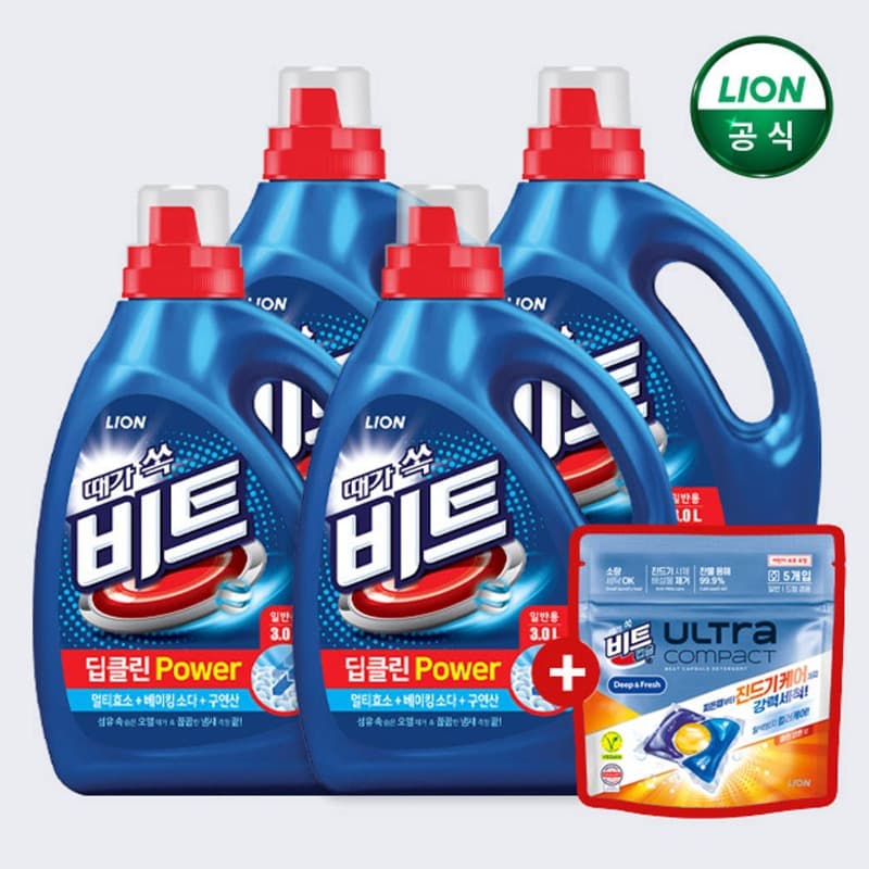 비트 액체 세탁세제 3L 4개+캡슐 5입