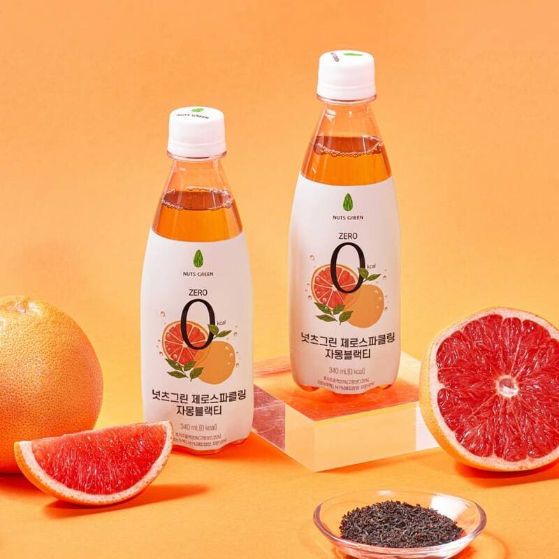 NutsGreen Zero Sparkling Grapefruit Black Tea 340ml 6-pack
