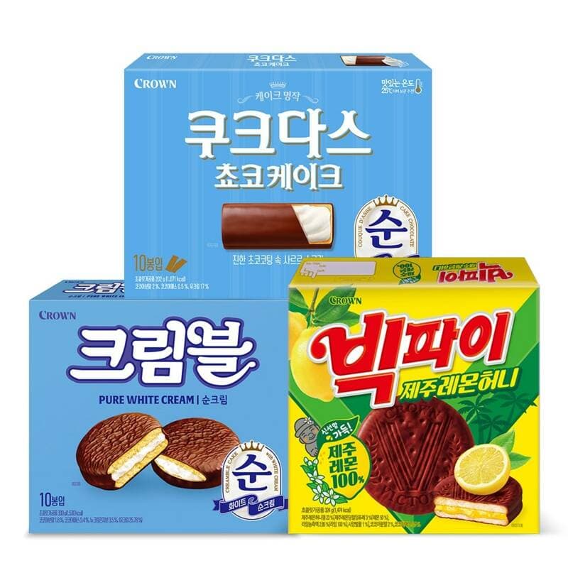 크라운 쿠크다스 초코케이크 외 2종 세트
