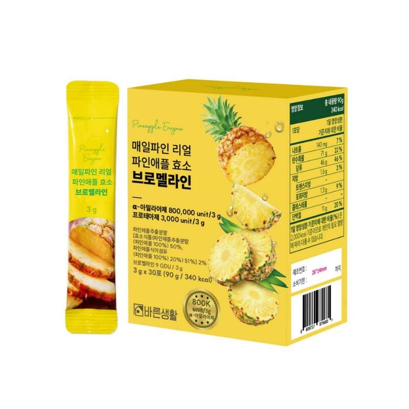 바른생활 리얼 파인애플 효소 브로멜라인 3박스