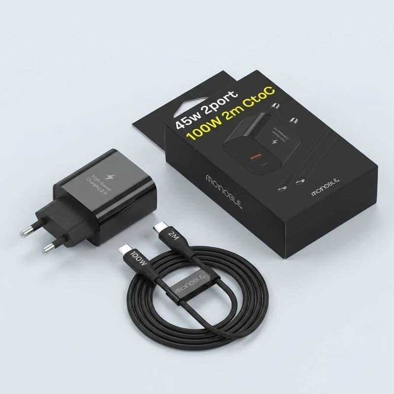 Monobul 45W 2-Port Fast Charger & C-to-C Cable Set