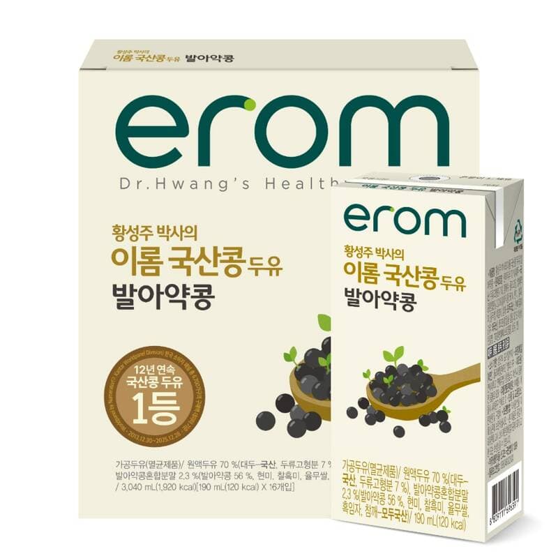 이롬 국내산 발아약콩 두유 190ml 16개