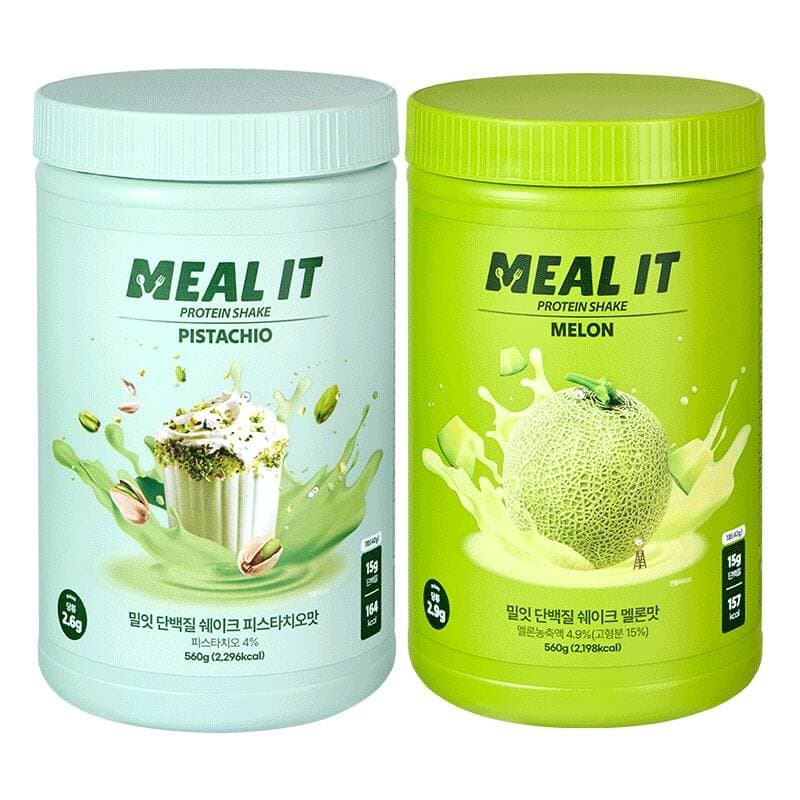 밀잇 단백질 쉐이크 피스타치오+멜론 560g 2개