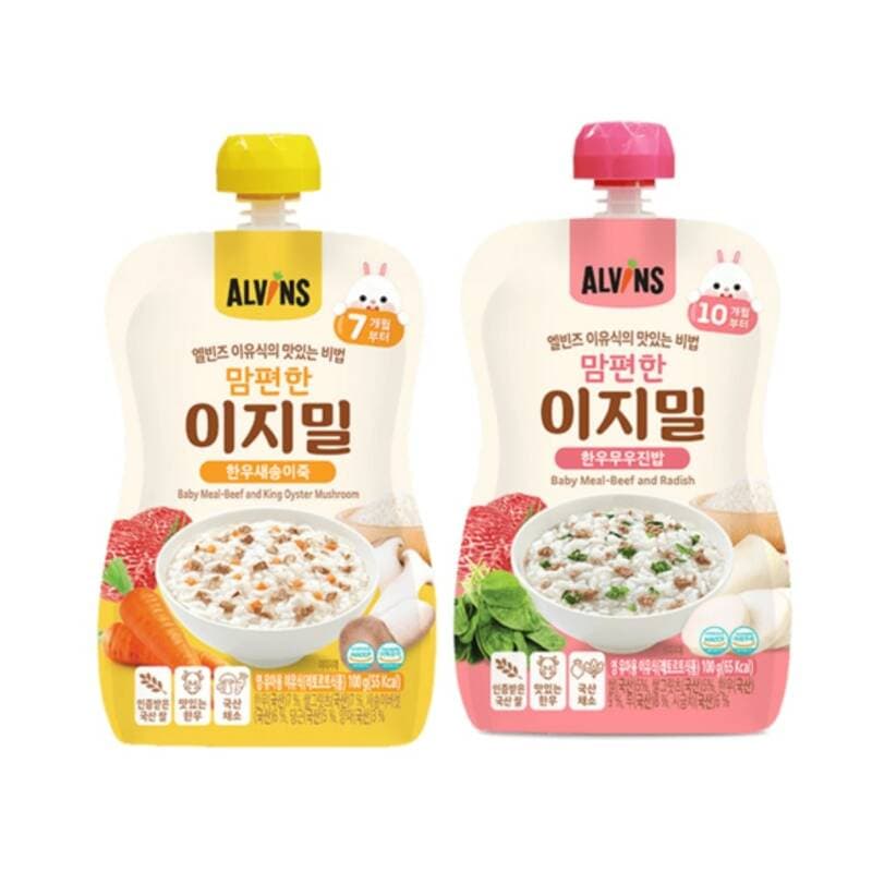 맘편한 이지밀 한우새송이죽+진밥 100g 10개