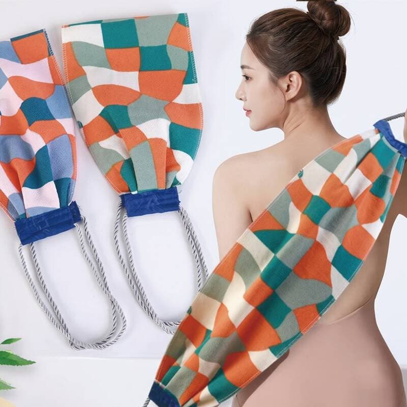 북유럽 패턴 등타월 블루+그린 4개