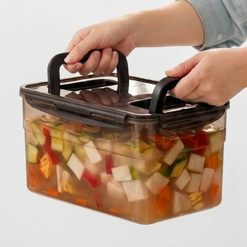 블랙 손잡이 김치통 밀폐용기 6500ml