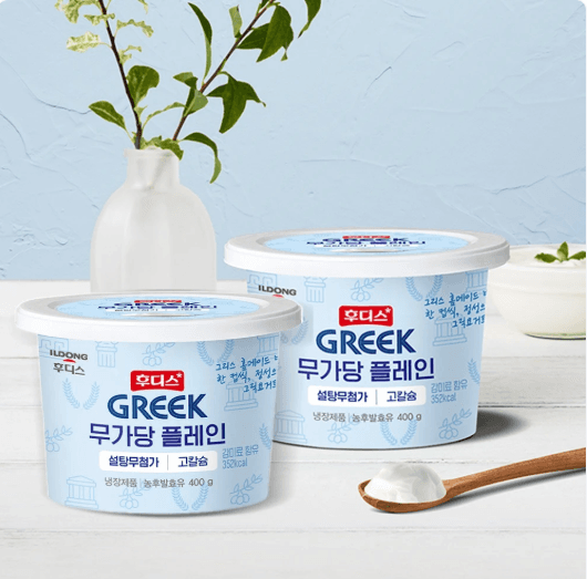 후디스 무가당 플레인 그릭요거트 400g 2개