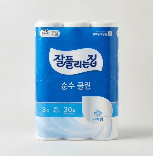 잘풀리는집 순수 클린 3겹 25m 30롤 2팩
