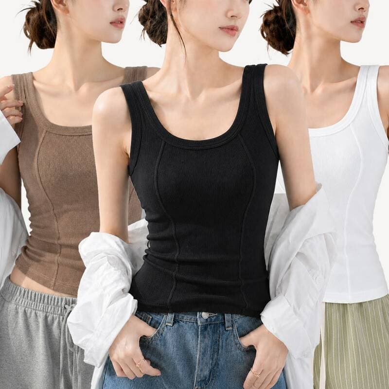 입체라인 골지 캡내장 브라탑 나시