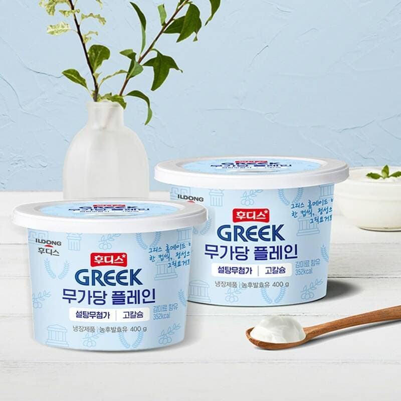 후디스 무가당 그릭요거트 400g 2개
