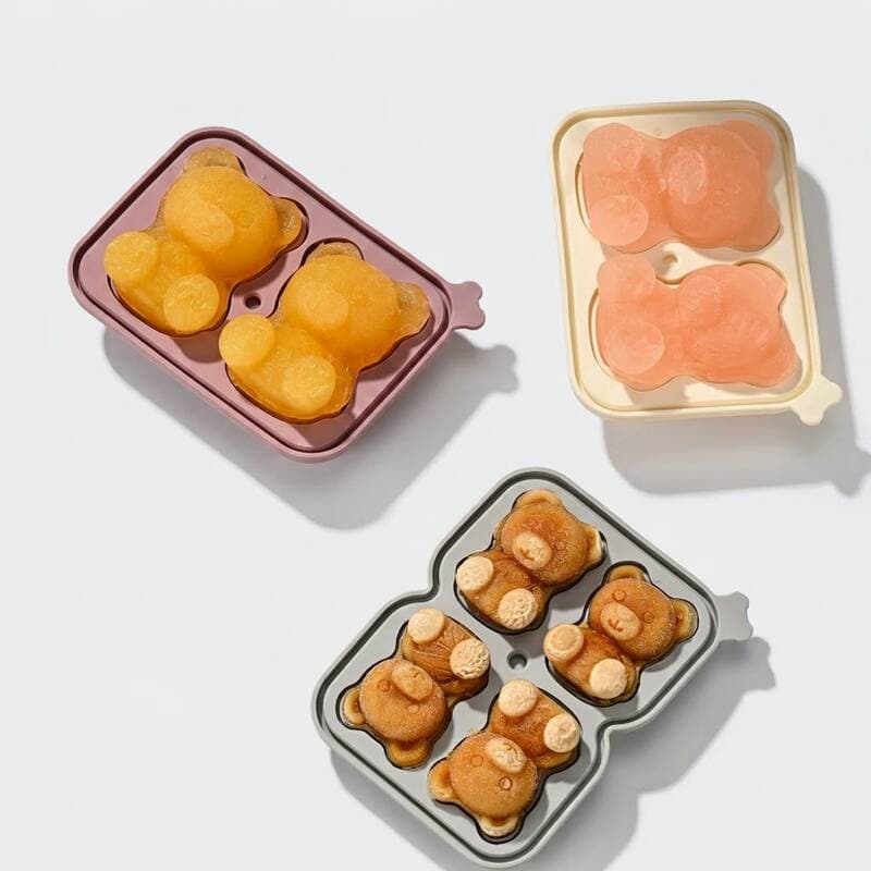 실리콘 곰돌이 얼음틀 하이볼 4구