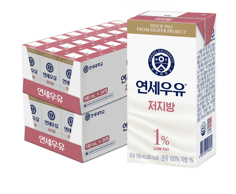연세우유 멸균우유 저지방 190ml 48개