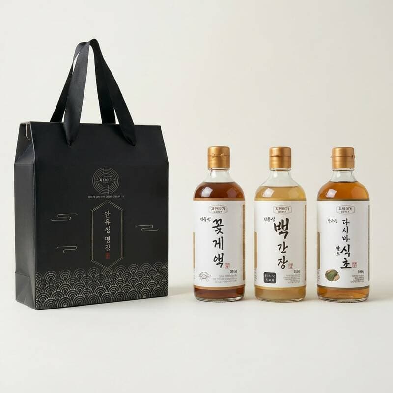 자연미가 안유성 백간장+꽃게액+식초 3종