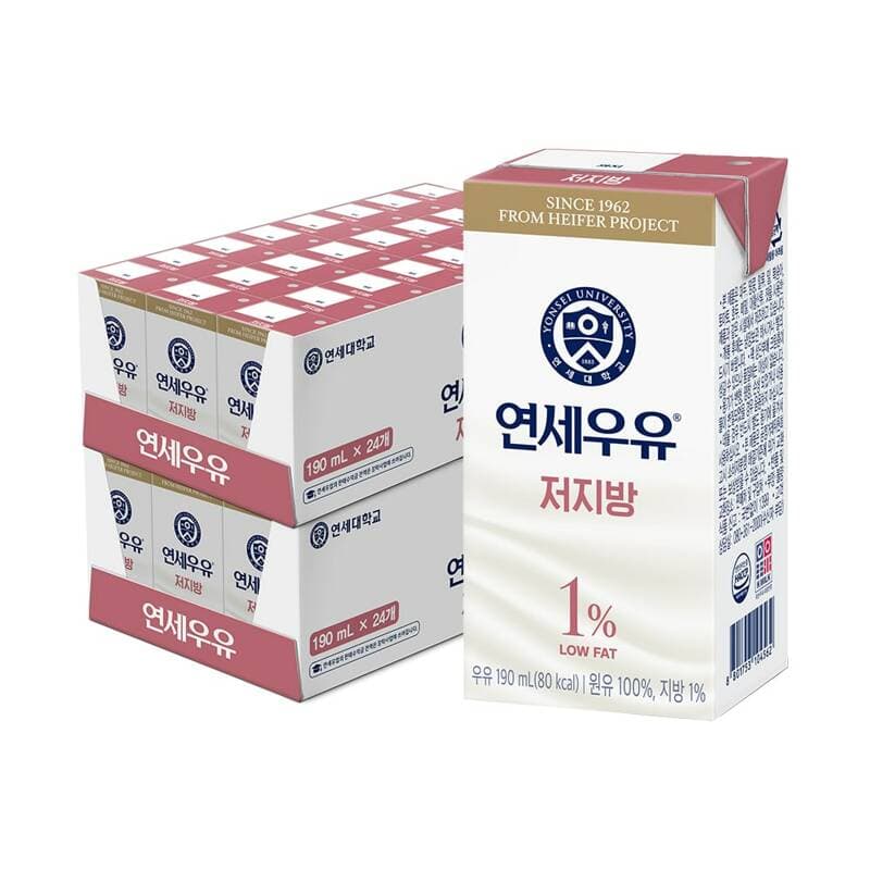 연세우유 멸균우유 저지방 190ml 48개