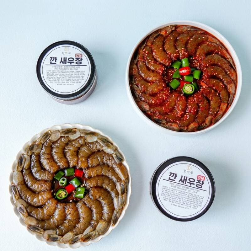한끼루 깐새우장 간장+양념 350g 2개