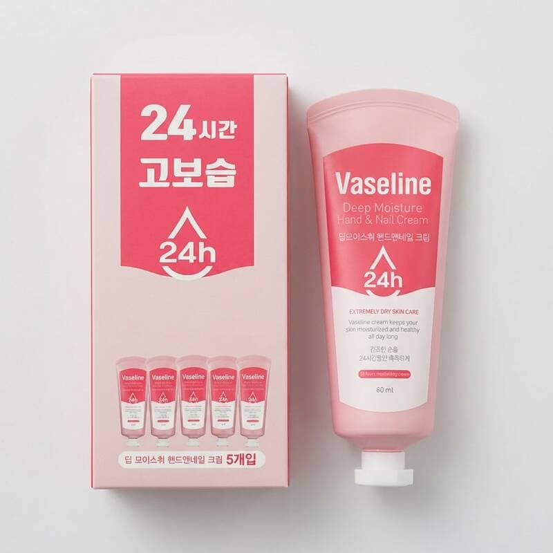 바세린 딥 모이스춰 핸드앤네일 크림 60ml 5개