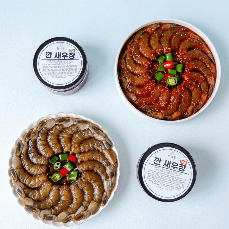 한끼루 깐새우장 간장+양념 350g 2개