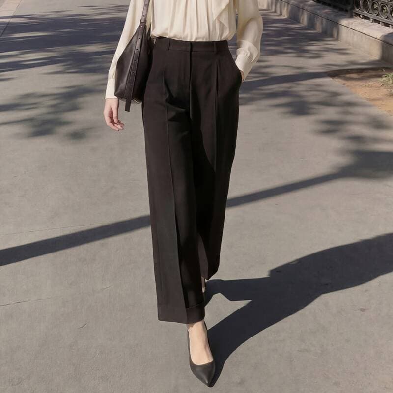 미르바네스 데일리 핀턱 밴딩 슬랙스