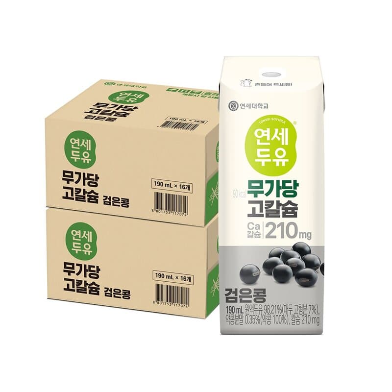 연세두유 무가당 고칼슘 검은콩 190ml 32개