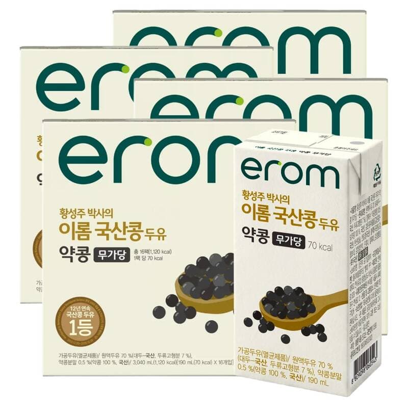 이롬 국내산 약콩 무가당 두유 190ml 64개
