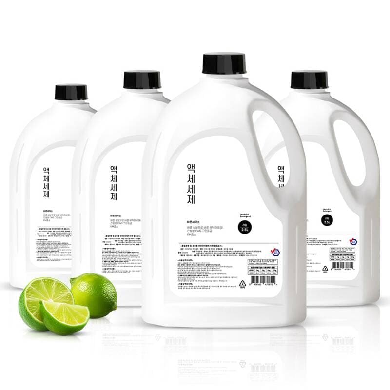 바른세탁소 액체세제 라임향 2.5L 4개