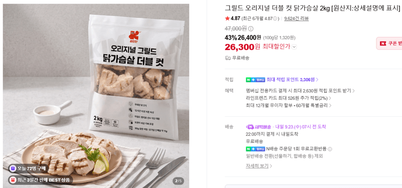 Grilled Original Double Cut Chicken Breast 2kg