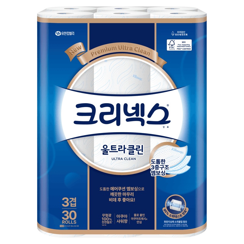 크리넥스 울트라클린 화이트 3겹 천연펄프