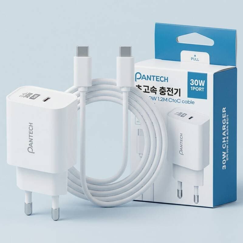 팬택 30W C타입 초고속 충전기 + 60W 케이블