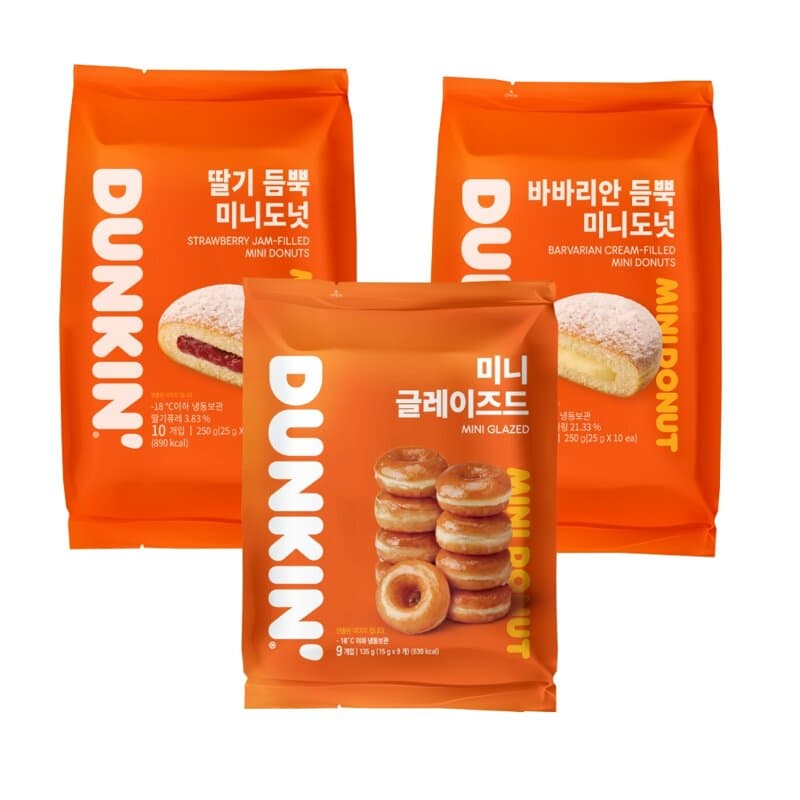 던킨 미니도넛 딸기·바바리안·글레이즈드 3팩
