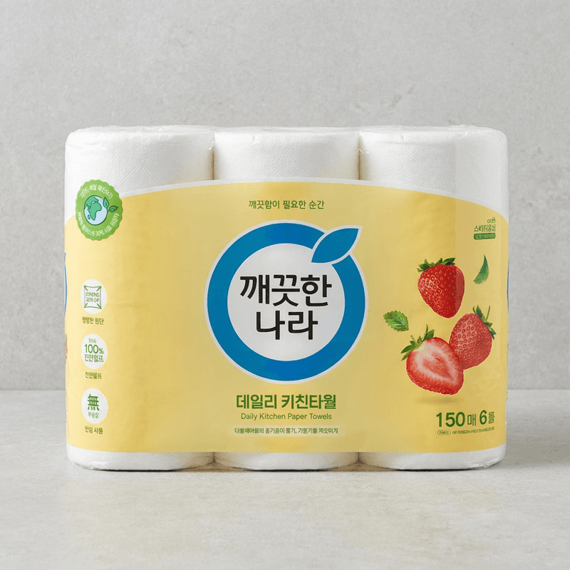 깨끗한나라 데일리 키친타월 150매 6롤