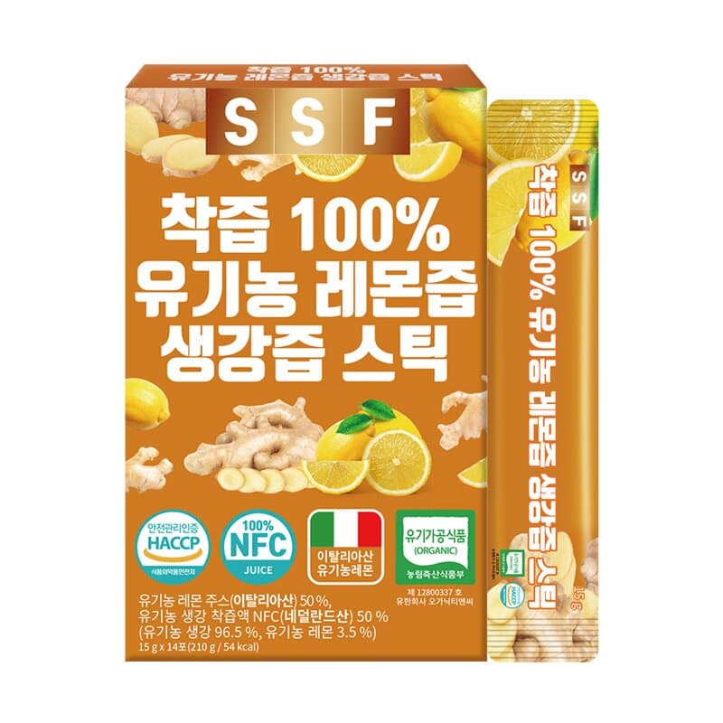 순수식품 유기농 레몬·생강즙 스틱 14포