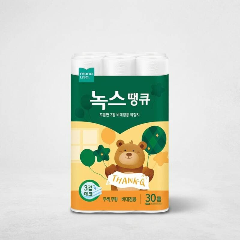 모나리자 녹스 땡큐 3겹 화장지 30롤 3팩