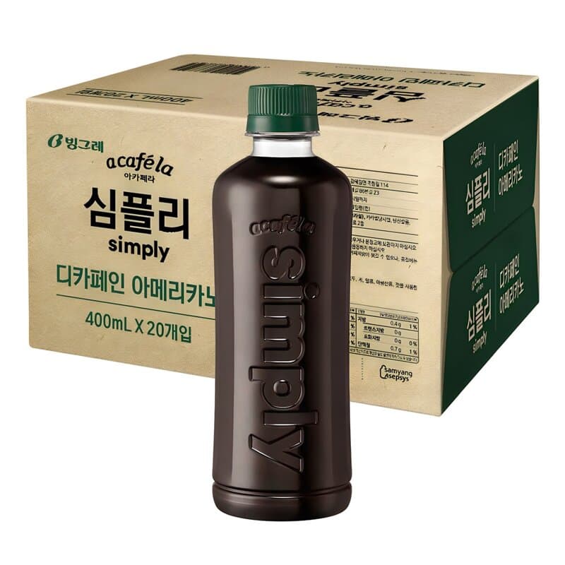 빙그레 아카페라 심플리 디카페인 400ml 6개